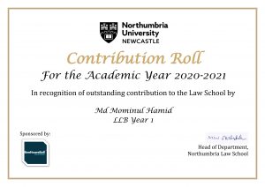 Read more about the article I have got the ” Contribution Roll” – Honour Roll from My Law School