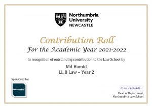 Read more about the article My Award- Law School Contribution Roll 2022🏆🏅￼